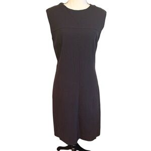 Iceberg Elegant Black Sleeveless Sheath Dress Virgin Wool